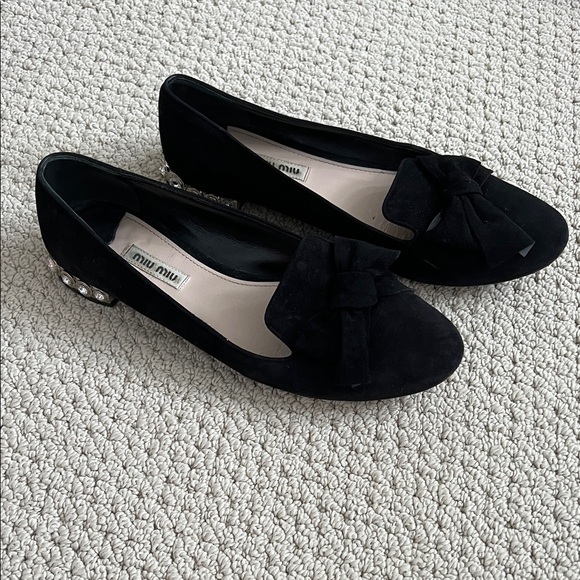 Miu Miu Shoes - Miu Miu Velvet Bow Flats